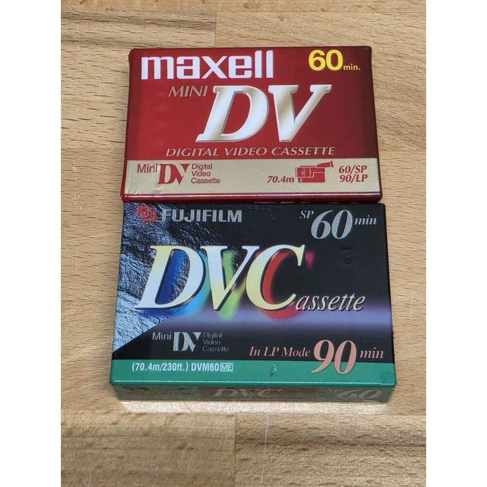 Maxell Fujifilm Mini DV Digital Video Cassette Tapes Lot of 2 DVM60 ME New